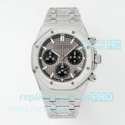 APS Swiss Replica Audemars Piguet Royal Oak Cal. 4401  Grey Dial Frosted Gold 41mm Watch 